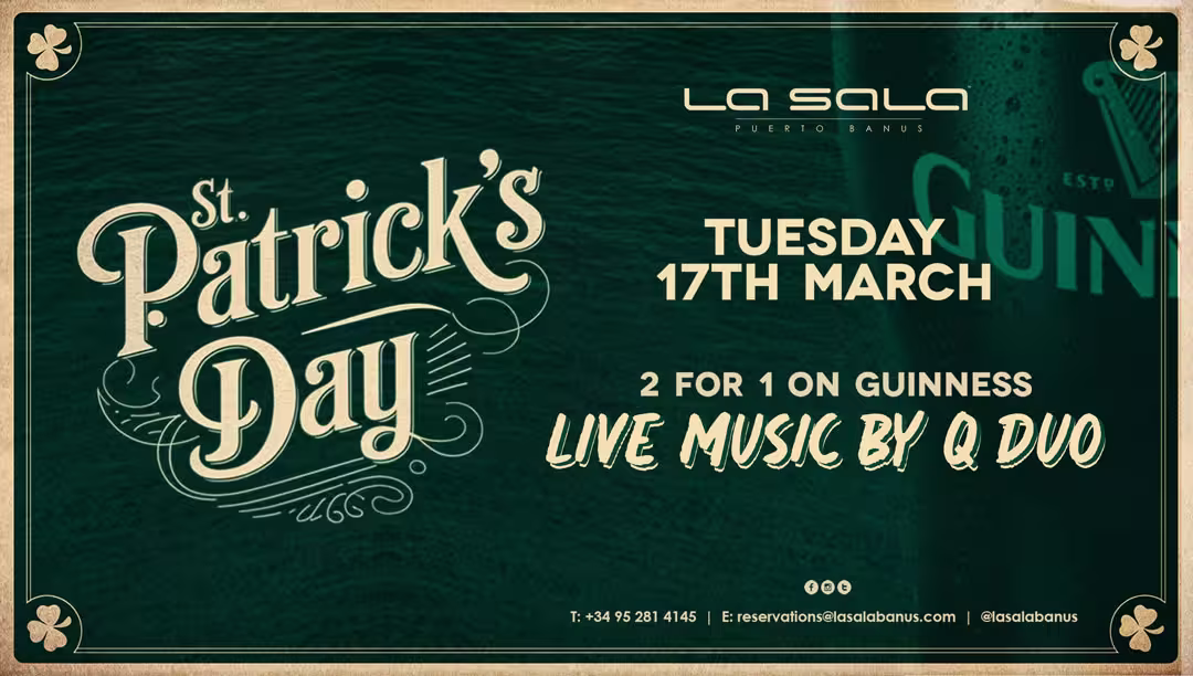Celebrate St. Patrick’s Day 2026 at La Sala Puerto Banús