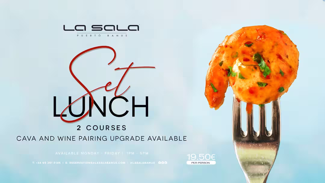 Set lunch menu at La Sala Puerto Banus Set lunch menu at La Sala Puerto Banus