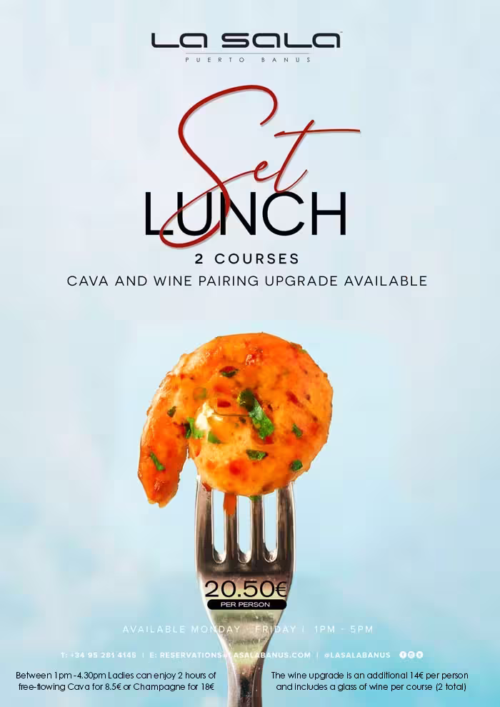 setmenu Marbella 2 course quality set menu at La Sala